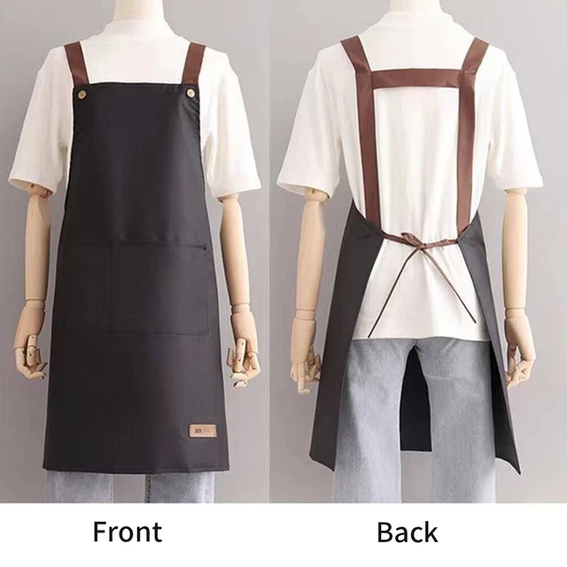 Kitchen Apron Anti Dirty Home Cooking Durable Waterproof Oilproof With Pockets 3