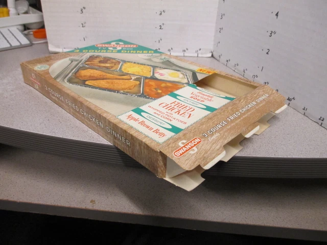SWANSON 3 course TV DINNER box 1960s FRIED CHICKEN Campbell's soup apple betty A 2
