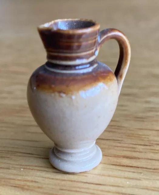 Miniature Antique Stoneware Jug For Dolls House : One Inch