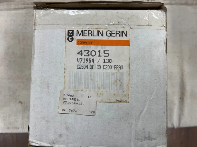Merlin Gerin Compact C250N 3 Pole 200A 690V Circuit Breaker Merlin Gerin Compact C250N 3 Pole 200A 690V Circuit Breaker