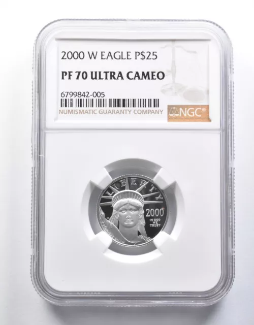 PF70 UCam 2000-W $25 American Platinum Eagle 1/4 oz Platinum NGC *6086