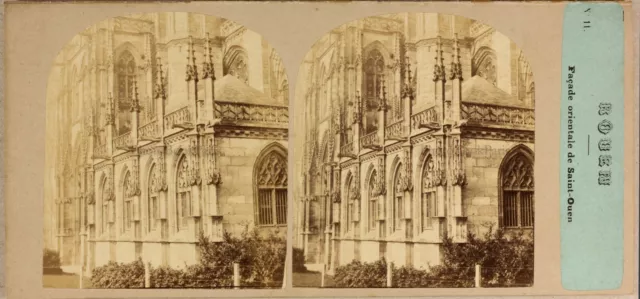 Frankreich Rouen Kirche Saint-Ouen c1860 Foto Weile Und Tournier Stereo Vintage