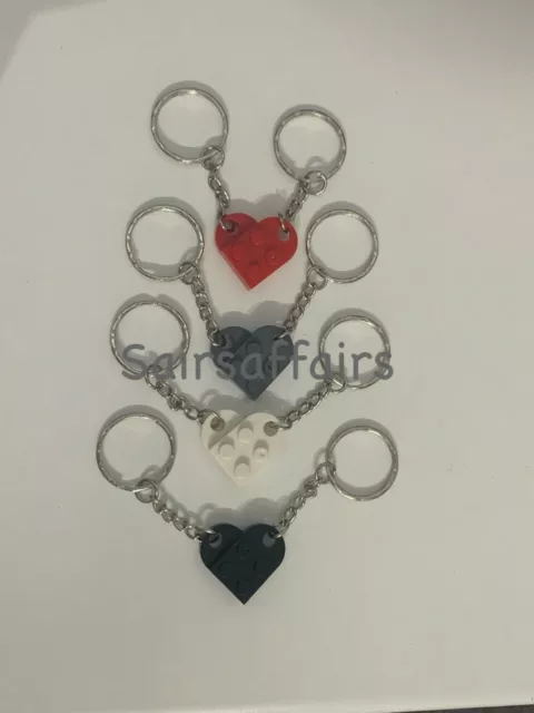 Lego Love Heart Couple Keyring Valentine Gift Birthday Christmas Stocking Filler