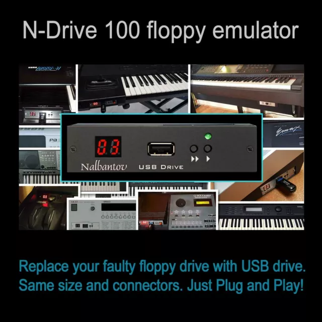 Nalbantov USB Floppy Disk Drive Emulator N-Drive 100 for Yamaha DX7 II FD