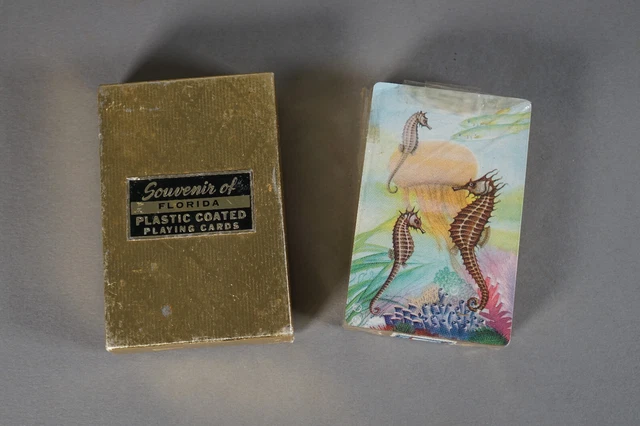 Vtg Sealed Florida Souvenir Playing Cards Sea Horse Jelly Fish Tropical