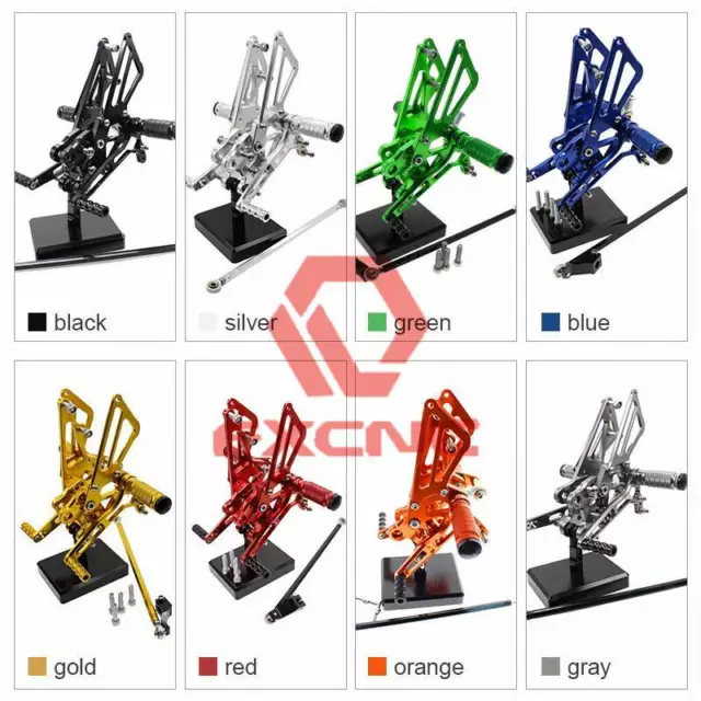 For ZX12R 2000-2001  CNC Front Adjustable Rearset Foot Pegs Footrest Pedal Black