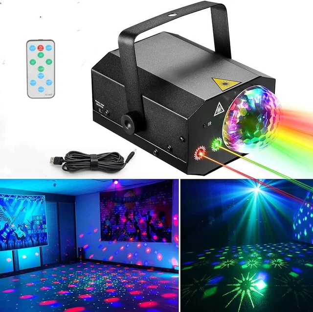 LED RGB Laser Party Lights Disco Ball Stage DJ Lighting Strobe Lamp Projector