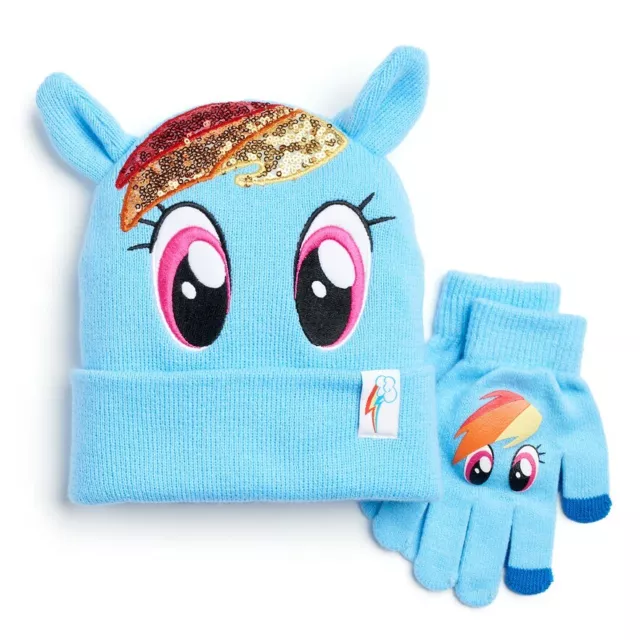 NWT ☀MY LITTLE PONY☀ Girls 2 PIECE HAT & GLOVE SET  ONE SIZE fits 4-6X  4,5,6,6x