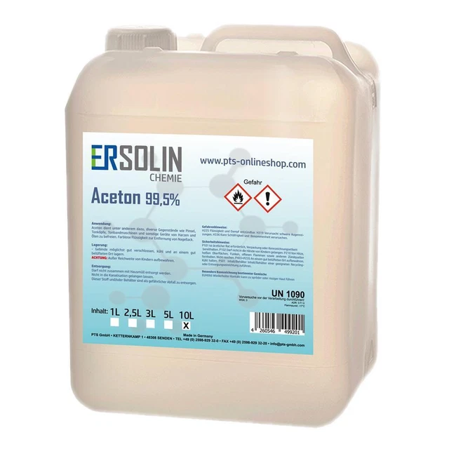 Aceton Verdünner ACETON 1 Liter 99.5% Verdünnung Reiniger Entfetter Feuchtigkeit Entferner