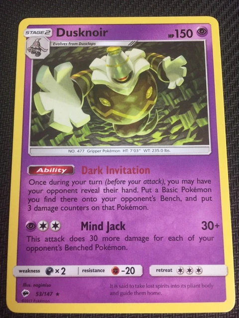 Pokémon: SM BURNING SHADOWS DUSKNIR 53/147 SELTEN KEIN HOLO