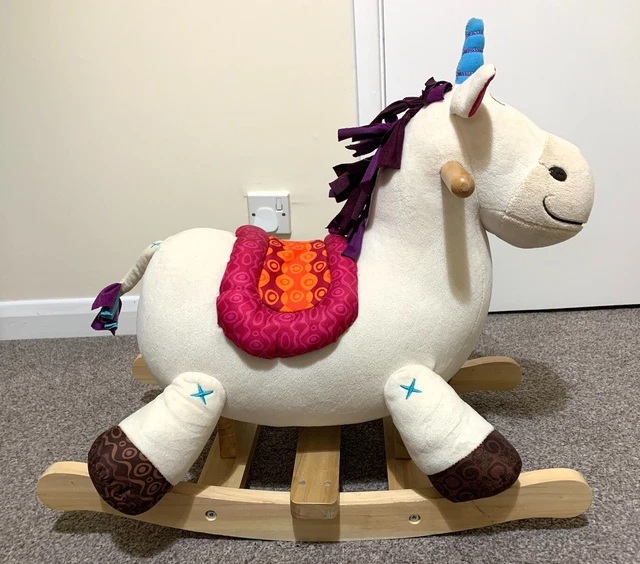 B TOYS BANJO Wooden Rocking Horse Rodeo Rocker Soft Riding