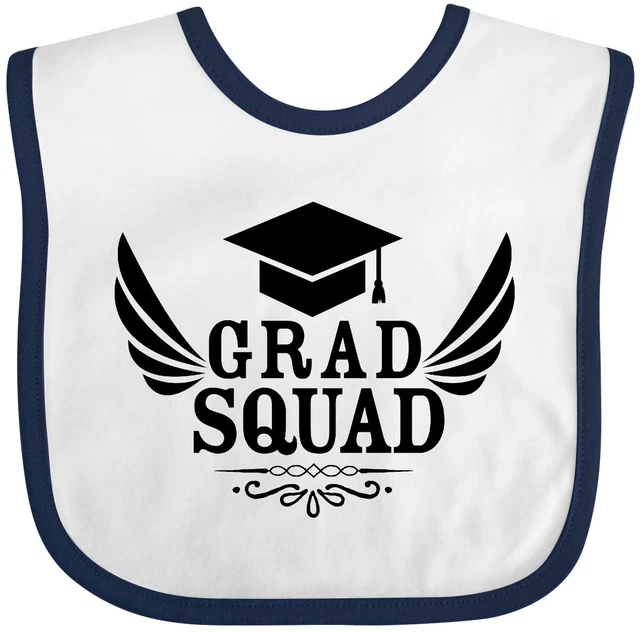 Inktastic Grad Squad With Graduation Cap And Wings Baby Bib School College High