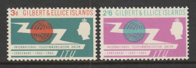 Gilbert & Ellice Is. 1965 ITU Centenary set SG 87-88 Mnh.