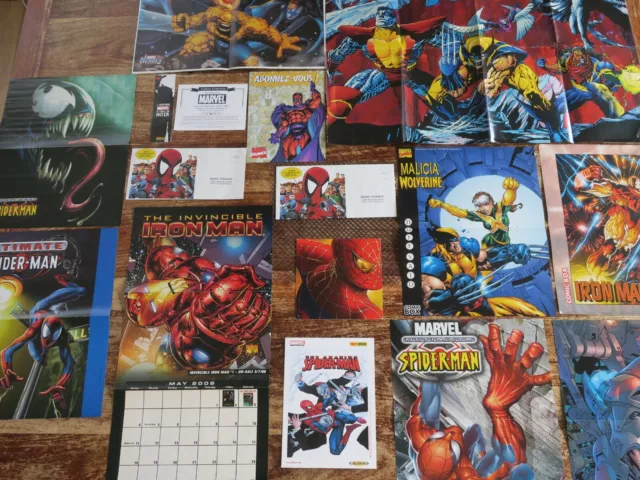 Lot De Posters Et Articles Divers  Marvel  / Wolverine / Spider-Man / Iron Man