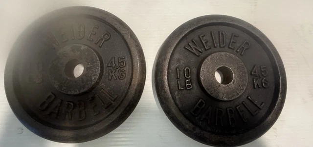 Lot Haltères Vintage Weider - Disques 3 Lb Et Barres - Fonte - Gym