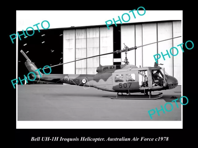 OLD HISTORIC AVIATION PHOTO OF BELL IROQUOIS HELICOPTER AUSTRALIAN RAAF c1978