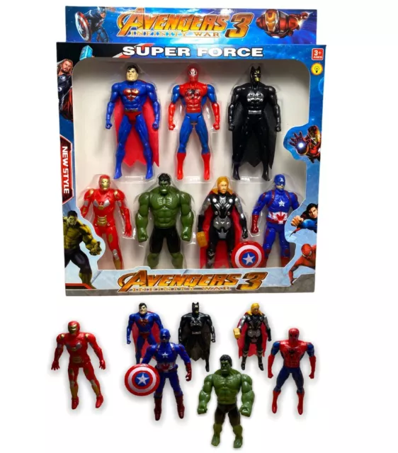 7pcs Avengers Super Hero Incredible Action Figures with LED LIGHT Gift Set boxed