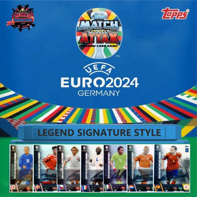 🌍Topps Match Attax Uefa Euro 2024 - ✅Legent Signature Style -🛒"Cartas Sueltas"