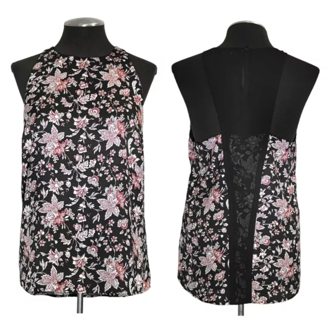 Express - Sleeveless Floral Lined Keyhole Back Top – Medium