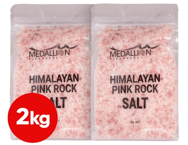 Himalayan Pink Salt Granules 100% Natural Rock Salt 1kg x 2
