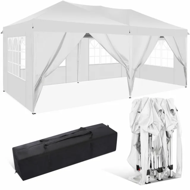 Pavillon 3x3m/3x6m Wasserdicht Gartenpavillon Partyzelt UV-Schutz Faltbar Zelt