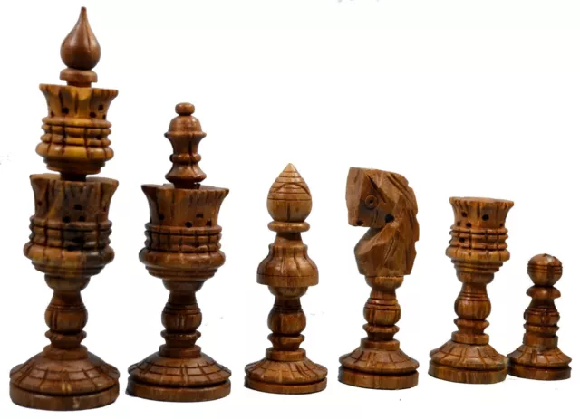 Historical LOTUS Design Reproduction Chess Set King 4 inch 32 Best Chess Pieces