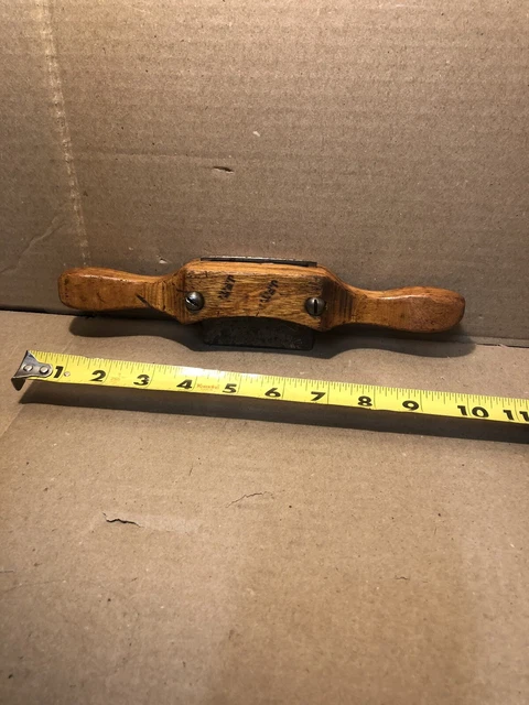 Vintage Handmade Wooden Spoke Shave Draw Knife Plane