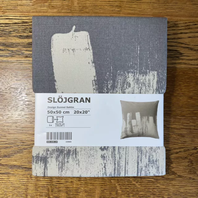 Ikea Slojgran Gunnel Sahlin Grey Throw Pillow Cover 20"x20" Abstract Cityscape