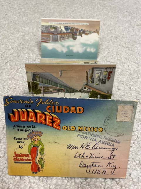 Vintage Postcard Folder Fold Out Ciudad Juarez Old Mexico