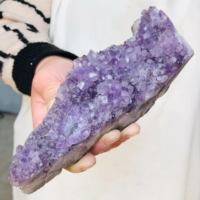 1.34 LB Natural Agate Amethyst Geode Quartz Druzy Crystal Specimen Healing