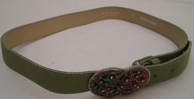 Ceinture FAÇONNABLE Vintage - Cuir Véritable - Taille 78/84 Cm - Couleurs Bleu Et Marron - Occasion