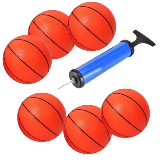 6PCS PVC Ballon de Basket Jeu Balles Mini Gonflable & Pompe Enfants Jouets Set