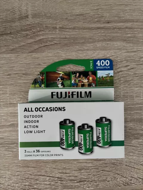 Fuji Superia 400 Color Negative 35mm 36 Exp 3 Pack New / Not Expired Kept Frozen