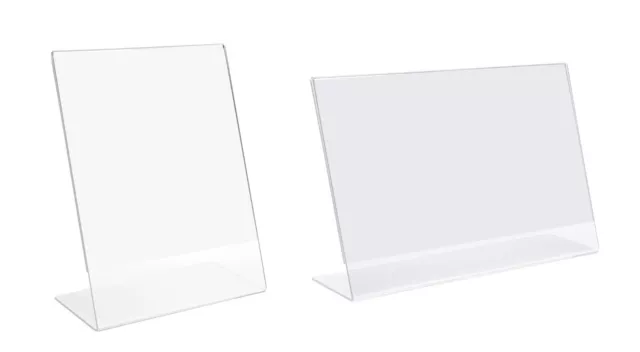 4"x6" PICTURE FRAME Choice Horizontal OR Vertical, Slanted Acrylic Desktop 6"x4"
