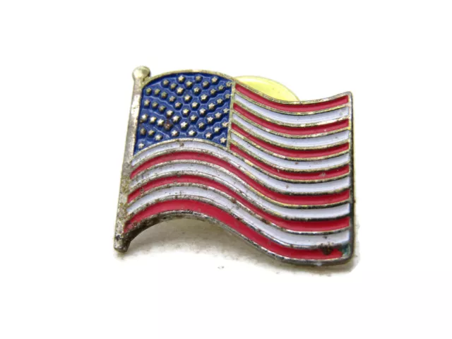 Vintage American Flag Pin Gold Tone