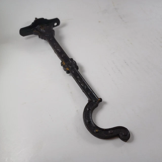 Vintage Black Cast Iron Screw-in Wall Plant Hook Arm
