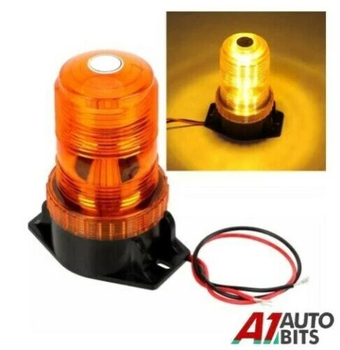 12V 24V LED Flashing Hazard Amber Beacon Lorry Car Van Tractor Forklift Digger