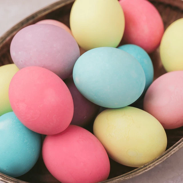 12 huevos de pollo reales teñidos de Pascua volados pasteles ¡huevos de Pascua reales!