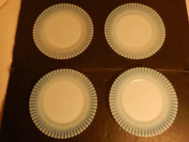 Vintage MacBeth Evans Petalware Salad Plates White Monax 8" Set of 4