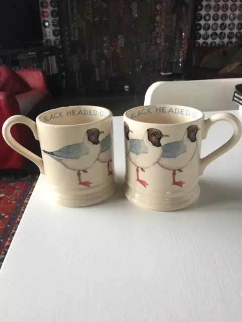 Emma Bridgewater pair of rare mugs 1/2 pint Black Headed Gull - Birds