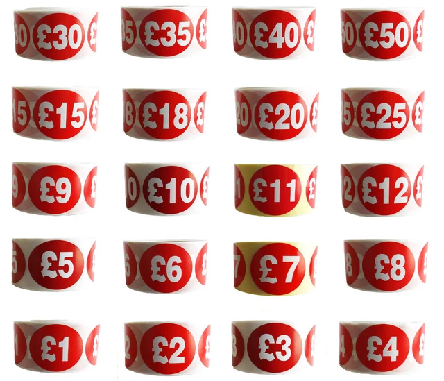 500X RED PRICE SELF ADHESIVE STICKERS STICKY LABELS SWING TAG LABELS ...