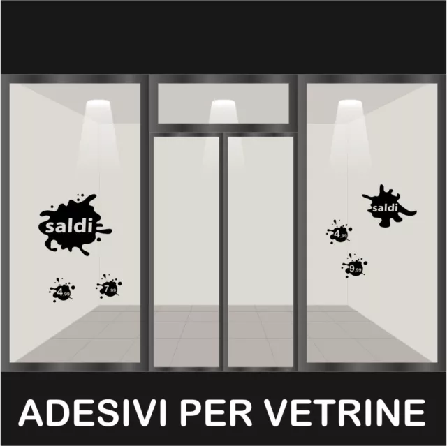 vetrofanie saldi natale wall sticker adesivo vetrine negozio sconti spash