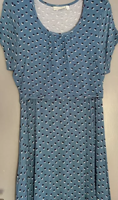 Jo Jo Maman Bebe Blue Maternity Dress Medium VGC