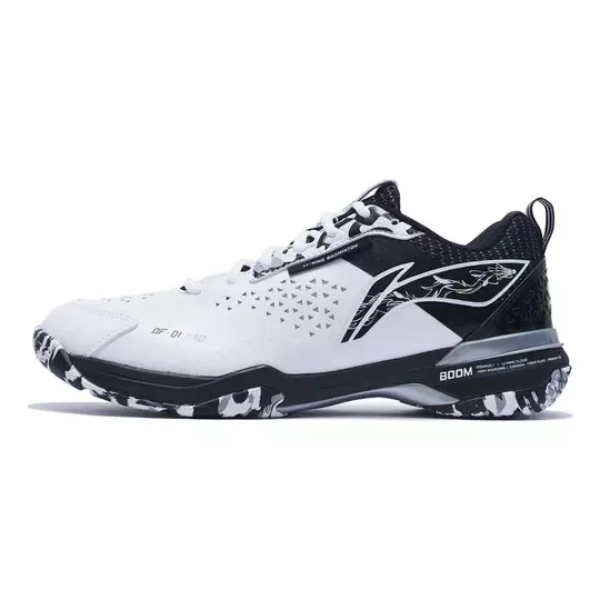 Li-Ning Junior Badminton Shoe Blade DF-01 Pro White Black Camo AYAT005-3 (4/5/6)