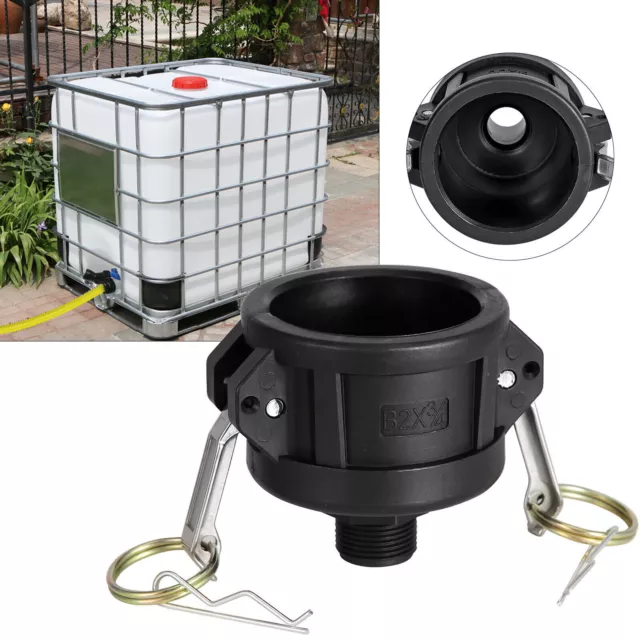 275-330 Gallon IBC Tank Adapter for Garden Hose 2" Camlock Fittings to 3/4" Male