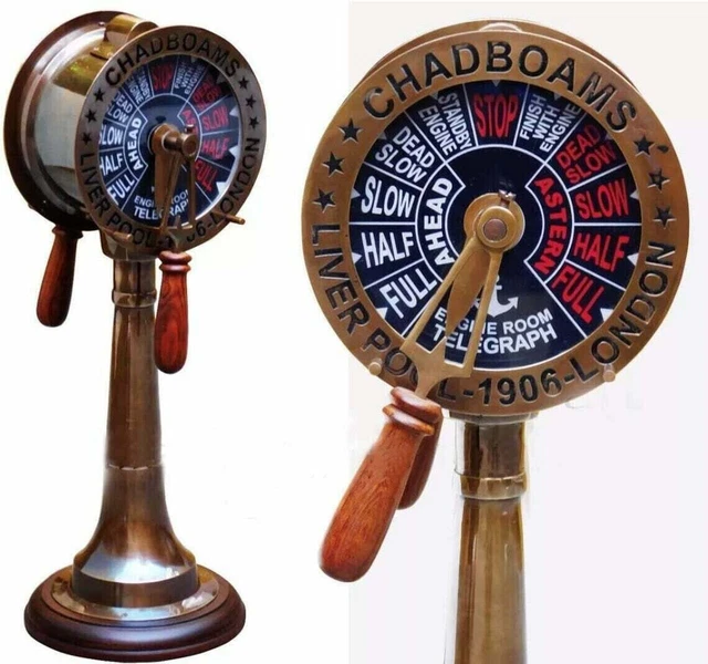 14" Nautical Antique Brass Ship's Engine Order Telegraph Decorative Collectible