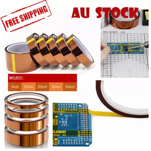 33M 5-50mm Kapton Tape High Temperature Heat Resistant Polyimide AU