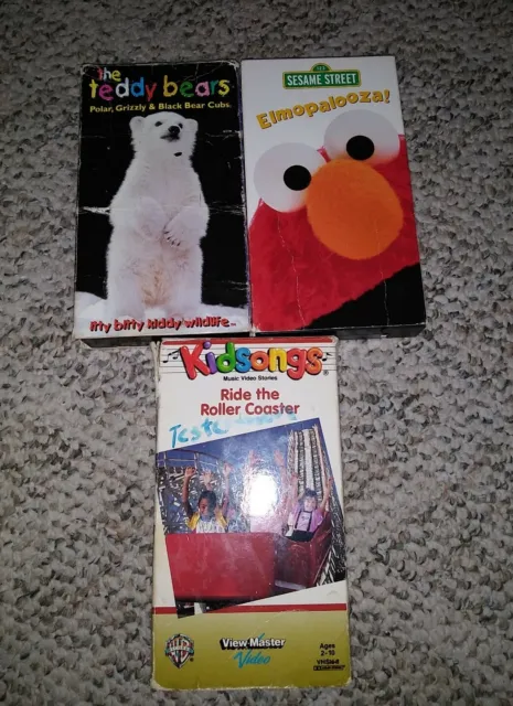 LOT OF 3 Kidsongs Ride the Roller Coaster VHS Teddy Bears Polar ...