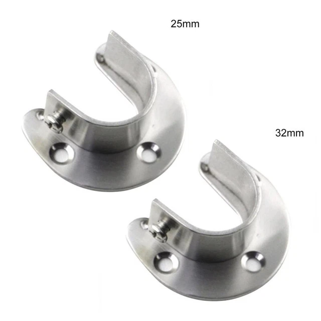 Tubo Supporto Closet Asta Estremità Presa 2pcs Vestiti Argento Caldo Vendita