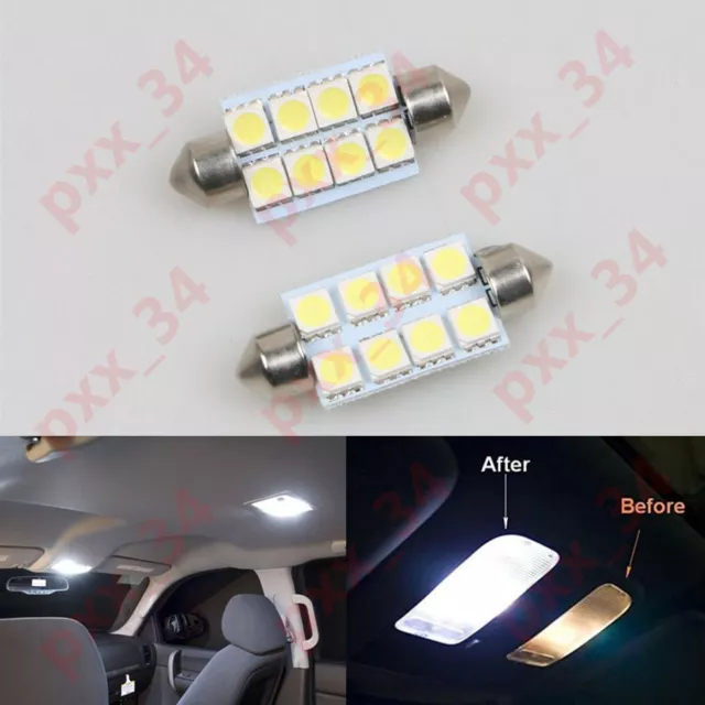 2 lampadine interne Canbus 42 mm 9 SMD bianco xeno per furgone Vauxhall Vivaro